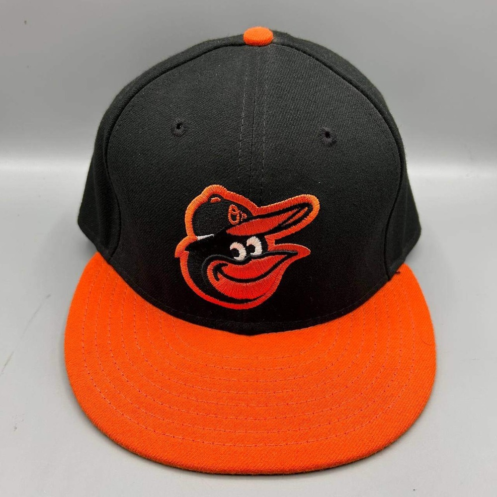 Baltimore Orioles MLB Hat Men 7 3/8 Black Red 59Fifty New Era Fitted Cap